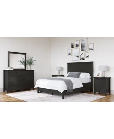Macy's Hedworth California King Bed 3pc (california King Bed + Dresser + Nightstand) In Black
