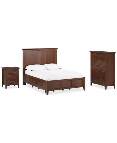 Macy's Hedworth California King Storage 3-pc. Set (bed, Chest & Nightstand) In Brown