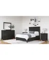 Macy's Hedworth Queen 3-pc. Set (bed, Dresser & Nightstand) In Black
