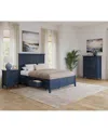 Macy's Hedworth California King Storage 3-pc. Set (bed, Chest & Nightstand) In Blue