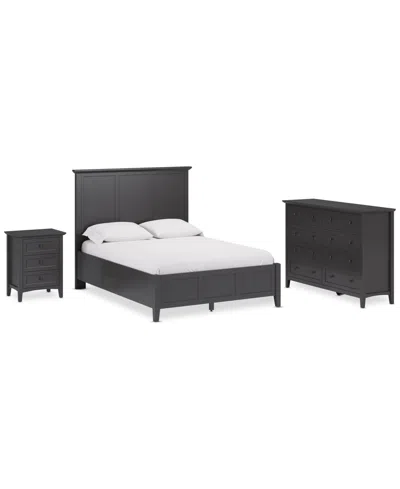MACY'S HEDWORTH QUEEN 3-PC. SET (BED, DRESSER & NIGHTSTAND)