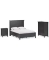 Macy's Hedworth Queen Storage 3-pc. Set (bed, Chest & Nightstand) In Black