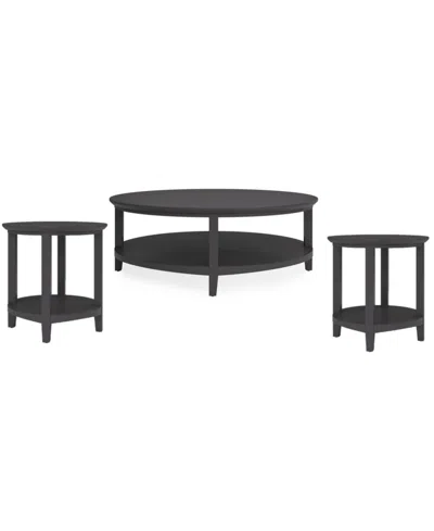 Macy's Hedworth Round Coffee 3-pc. Tables Set In Gray