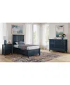 Macy's Hedworth King Storage 3-pc. Set (bed, Dresser & Nightstand) In Blue