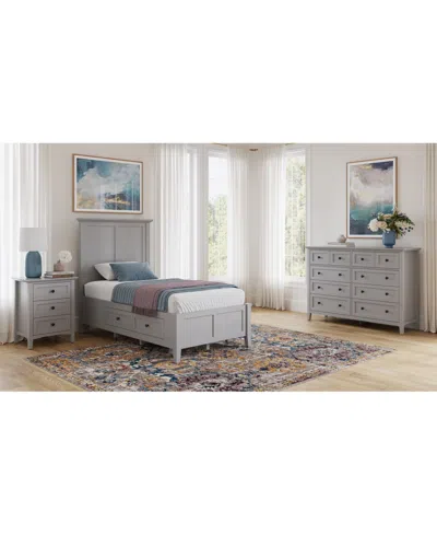 Macy's Hedworth Twin Storage 3-pc. Set (bed, Dresser & Nightstand) In Grey