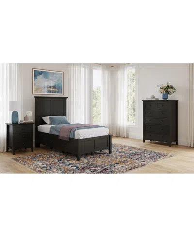 Macy's Hedworth Twin Storage 3-pc. Set (bed, Chest & Nightstand) In Black