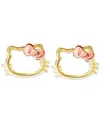 Macy's Hello Kitty Silhouette Stud Earrings In 10k Yellow & Rose Gold In Gold