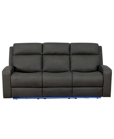 Macy's Hewitt 85" Leather Power Reclining Sofa In Gray