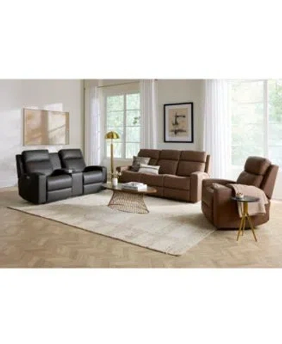 Macy's Hewitt Leather Sectional Collection Macys Exclusive In Gray