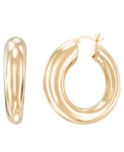 Macy's High Polished Donut Hoop Earrings In 18k Yellow Gold Over Sterling Silver