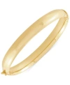 Macy's High Polished Tube Hinge Bangle Bracelet In 18k Gold-plated Sterling Silver In Gold Over Silver