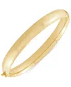 Macy's High Polished Tube Hinge Bangle Bracelet In 18k Gold-plated Sterling Silver In Gold Over Silver