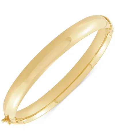 MACY'S HIGH POLISHED TUBE HINGE BANGLE BRACELET (8.5MM) IN 18K GOLD-PLATED STERLING SILVER