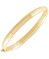Macy's High Polished Tube Hinge Bangle Bracelet In 18k Gold-plated Sterling Silver In Gold Over Silver
