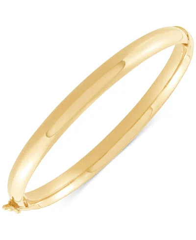 MACY'S HIGH POLISHED TUBE HINGE BANGLE BRACELET (6.5MM) IN 18K GOLD-PLATED STERLING SILVER
