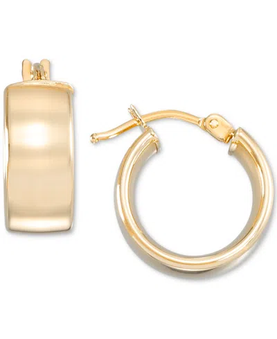 Macy's High Polished Wide Chunky Small Huggie Hoop Earrings In 14k Gold