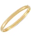 Macy's Highly-polished Classic Hinge Bangle Bracelet (6.35mm) In 10k Gold In Gold