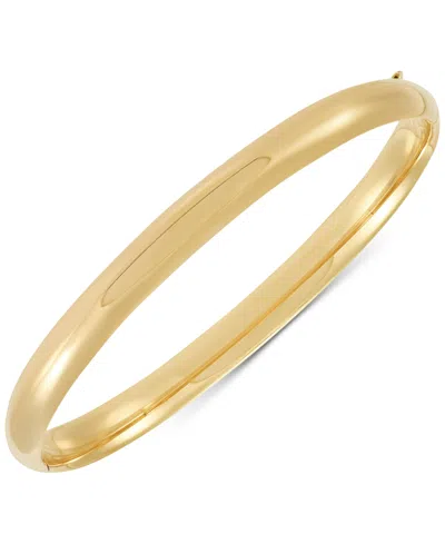 Macy's Highly-polished Classic Hinge Bangle Bracelet (6.35mm) In 10k Gold