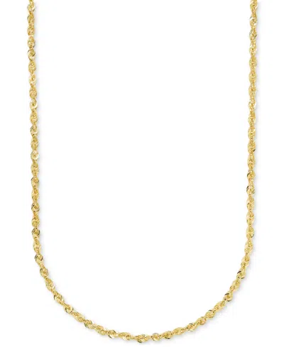 Macy's Highly Polished Rope Link 18" Chain Necklace (2-5/8mm) In 14k Gold, Made In Italy
