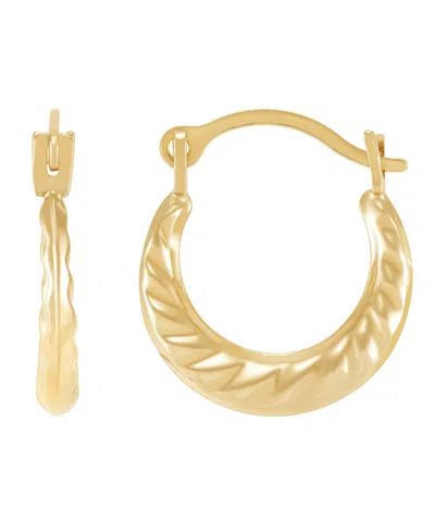 Macy's Hinged Catch Hoop Earrings In 14k Yellow Gold