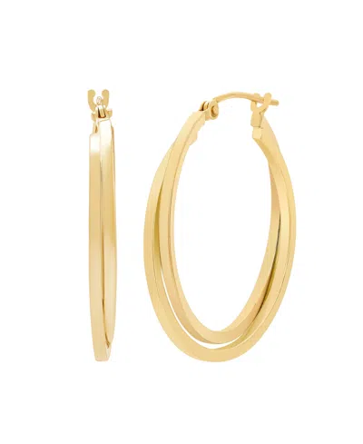 Macy's Hinged Catch Hoop Earrings In 24k Yellow Gold Over Sterling Silver