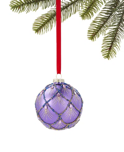 Macy's Holiday Lane Jewel Tones Purple Glass Ball Ornament, Exclusively At  In No Color
