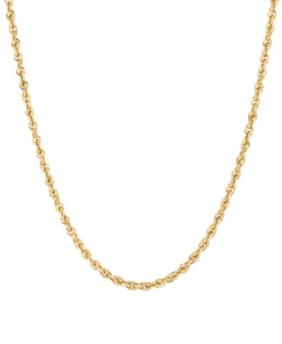 Macy's Hollow Rope Chain Necklace In 14k Yellow Gold In Green