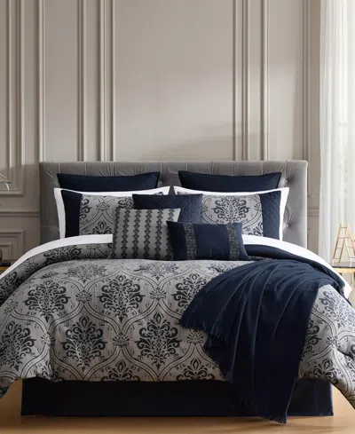 Macy's Horwin Damask 14-piece Comforter Set, Queen In Multi
