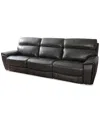 Macy's Closeout! Hutchenson 115" 3-pc. Zero Gravity Leather Sofa With 3 Power Recliners, Created For  In Grey
