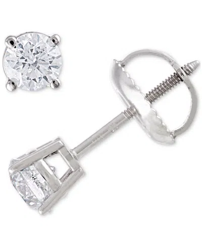 Macy's Igi Certified Colorless Diamond Stud Earrings (1/4 Ct. T.w.) In 18k White Gold