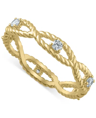 Macy's Igi Certified Diamond Braided Rope Band (1/4 Ct. T.w.) In 14k Gold In Yellow Gold