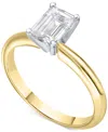 Macy's Igi Certified Diamond Emerald-cut Solitaire Ring (1 Ct. T.w.) In Platinum Or 18k Gold