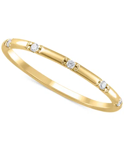 Macy's Igi Certified Diamond Narrow Band (1/20 Ct. T.w.) In 14k Gold In Yellow Gold