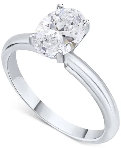 Macy's Igi Certified Diamond Oval-cut Solitaire Ring (1 Ct. T.w.) In Platinum Or 18k Gold
