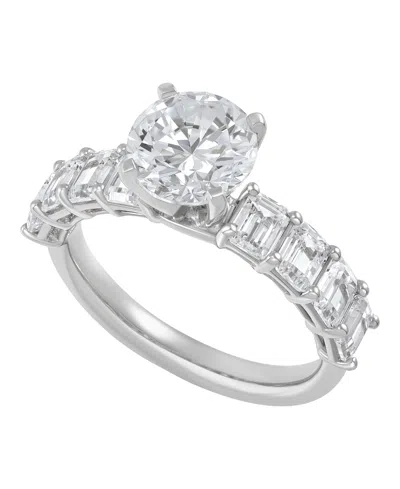 Macy's Igi Certified Lab Grown Diamond Ring (4 Ct. T.w.) In 14k White Or Yellow Gold In Silver