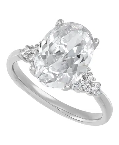 Macy's Igi Certified Lab Grown Diamond Ring (4-1/3 Ct. T.w.) In 14k White Or Yellow Gold In Silver