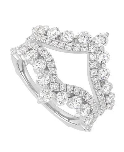 Macy's Igi Certified Lab Grown Diamond Ring Guard (2 Ct. T.w.) In 14k White Gold In Metallic