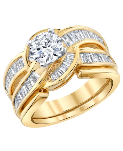 Macy's Igi Certified Lab-grown Diamond Bridal Set (1-7/8 Ct. T.w.) In 14k Gold