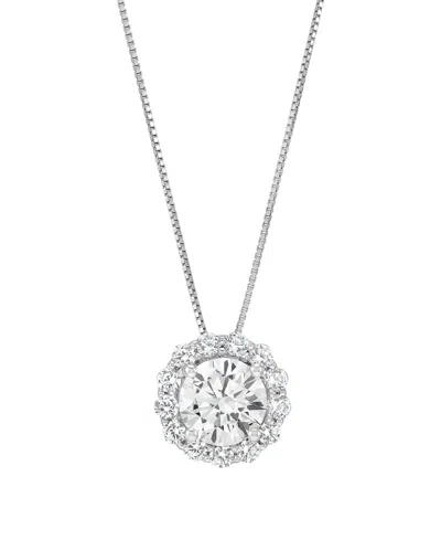 Macy's Igi Certified Lab-grown Diamond Pendant Necklace (2 Ct. T.w.) In 14k White Gold In 14k Yellow Gold