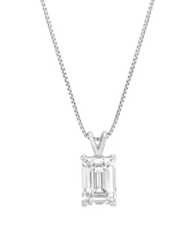 Macy's Igi Certified Lab-grown Diamond Solitaire Pendant Necklace (1 Ct. T.w.) In 14k White Gold In 14k Yellow Gold