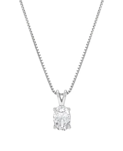 Macy's Igi Certified Lab-grown Diamond Solitaire Pendant Necklace (1/2 Ct. T.w.) In 14k White Gold In 14k Yellow Gold