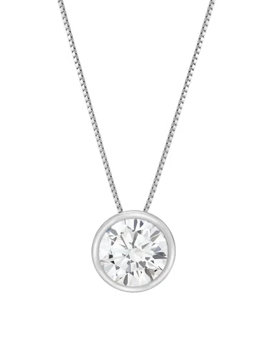 Macy's Igi Certified Lab-grown Diamond Solitaire Pendant Necklace (2 Ct. T.w.) In 14k White Gold In 14k Yellow Gold