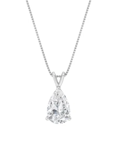 Macy's Igi Certified Lab-grown Diamond Solitaire Pendant Necklace (2 Ct. T.w.) In 14k White Gold In 14k Yellow Gold