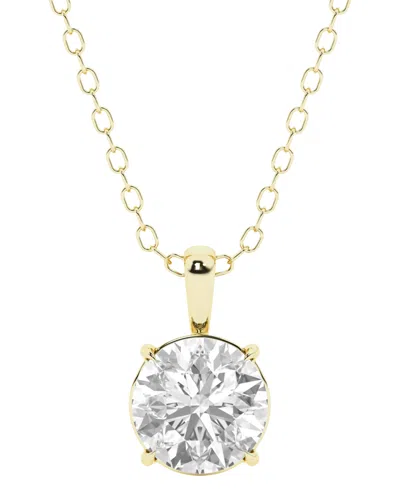 Macy's Igi Certified Lab-grown Diamond Solitaire Pendant Necklace (3 Ct. T.w.) In 14k White Or Yellow Gold In Multi