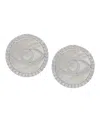 Macy's Imitation Mother Of Pearl Cubic Zirconia Evil Eye Stud Earrings In Silver