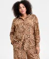 Macy's I.n.c. International Concepts Plus Size Animal-print Shirt, Exclusively At  In Animal Print