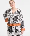 Macy's I.n.c. International Concepts Plus Size Printed Peplum Top, Exclusively At  In Multi