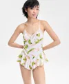 Macy's I.n.c. International Concepts Women's Lace-trim Satin Flutter Romper, Exclusively At