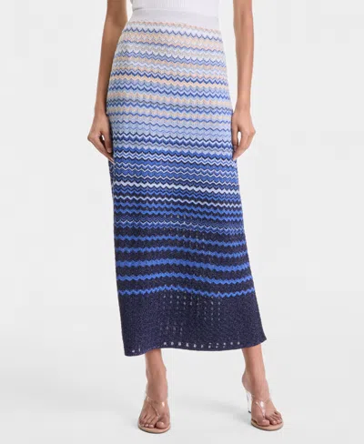 Macy's I.n.c. International Concepts Women's Ombre Sweater Skirt,  Exclusive In Blue
