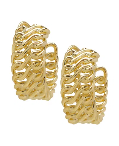 Macy's Infinity Twist Huggie 14k Gold Plate Earrings